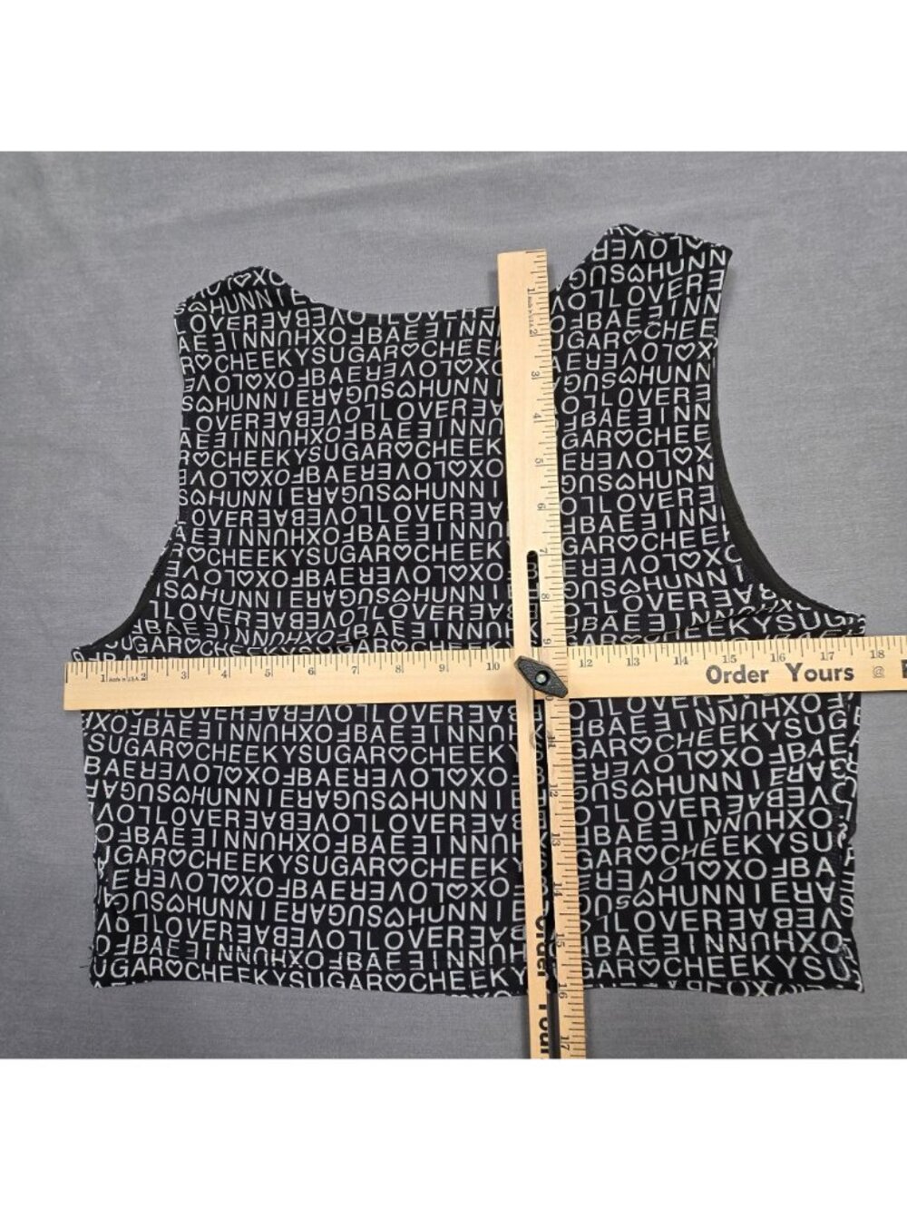 Princess Polly Womens Black & White Crop Tank Top Size US 12 Medium Love Honey - Picture 4 of 4